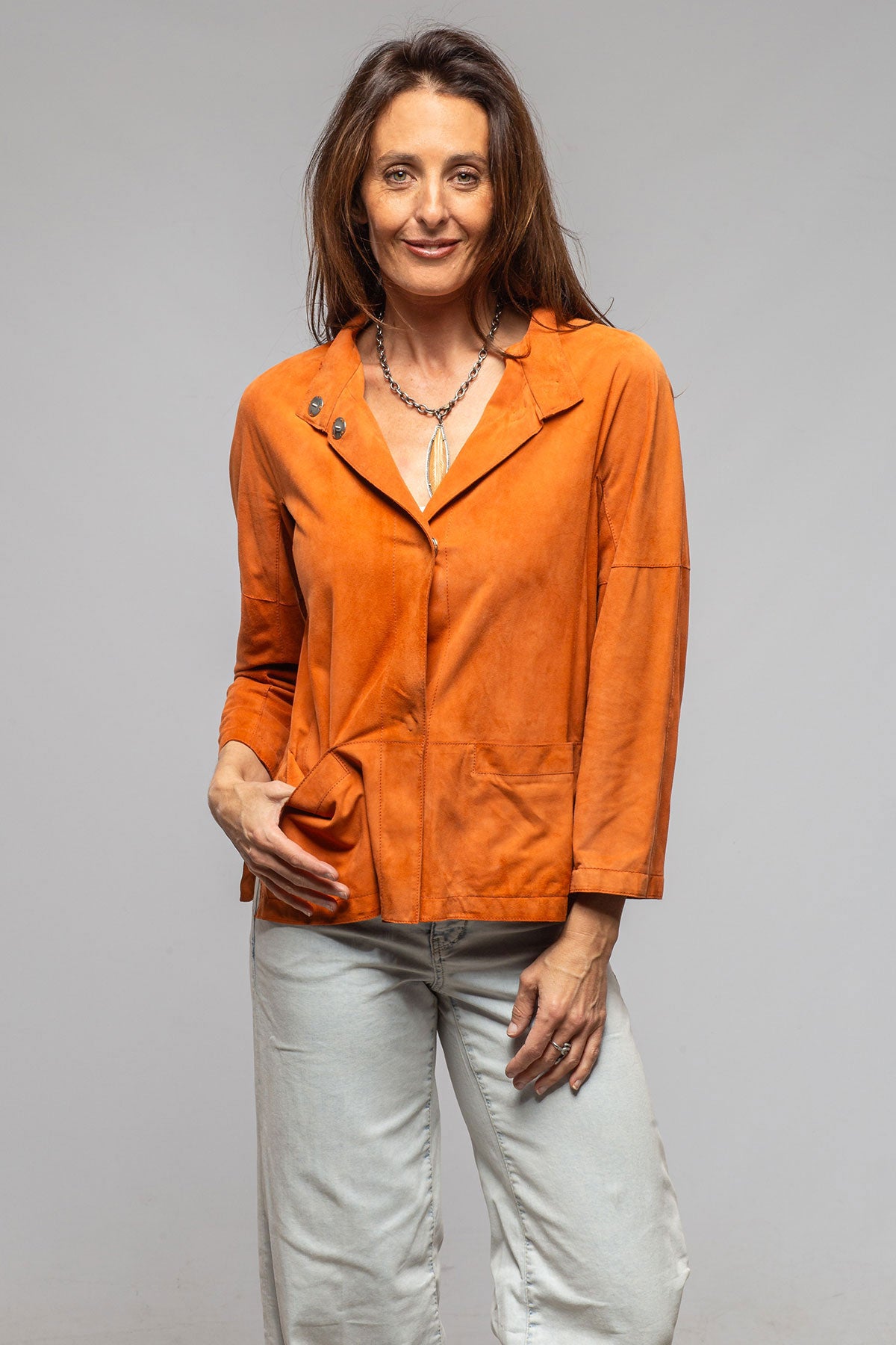 Gollatti Baldinini Suede Shirt Jacket Samples - Ladies - Outerwear - Leather