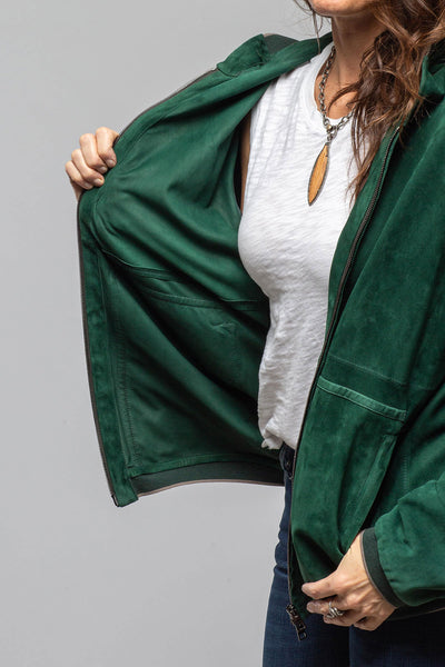 Gollatti DB Suede Hoodie In Forrest Samples - Ladies - Outerwear - Closeouts