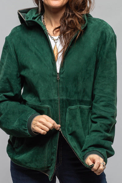 Gollatti DB Suede Hoodie In Forrest Samples - Ladies - Outerwear - Closeouts