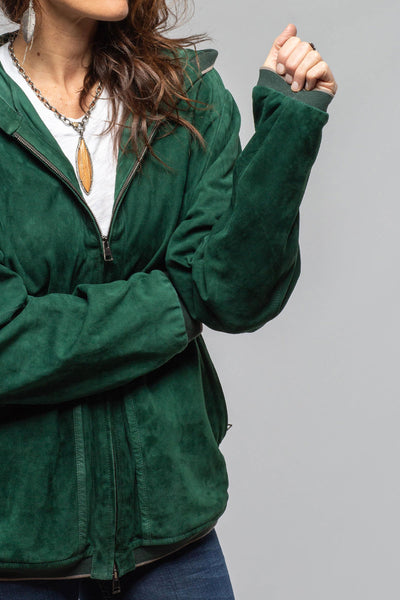 Gollatti DB Suede Hoodie In Forrest Samples - Ladies - Outerwear - Closeouts