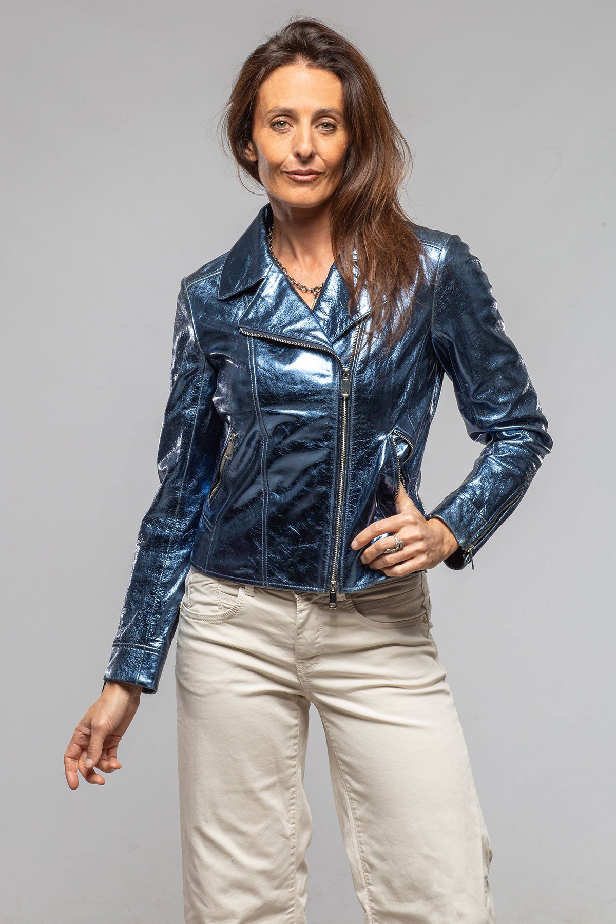 Gollatti Nappa Metallic Jacket Samples - Ladies - Outerwear - Leather