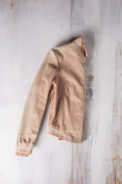 Gollatti Rania Perforated Baseball Jacket Samples - Ladies - Outerwear - Leather
