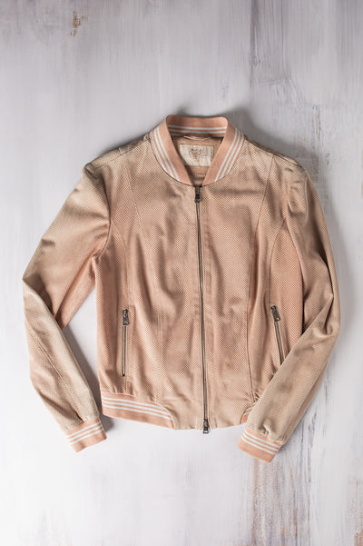 Gollatti Rania Perforated Baseball Jacket Samples - Ladies - Outerwear - Leather