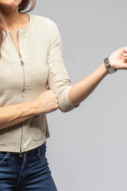 Jordyn Perforated Leather Zip | Ladies - Outerwear - Leather | Axels