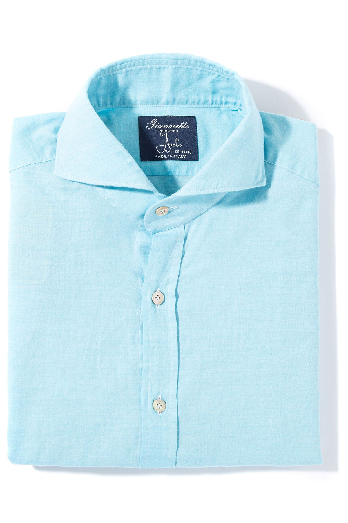 Diablo Cotton Shirt in Turquoise | Mens - Shirts - Dress | Giannetto Portofino