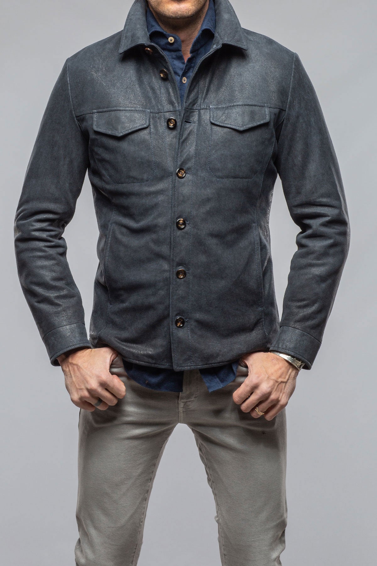 Odin Rugged Shirt Jacket In Steel Blue