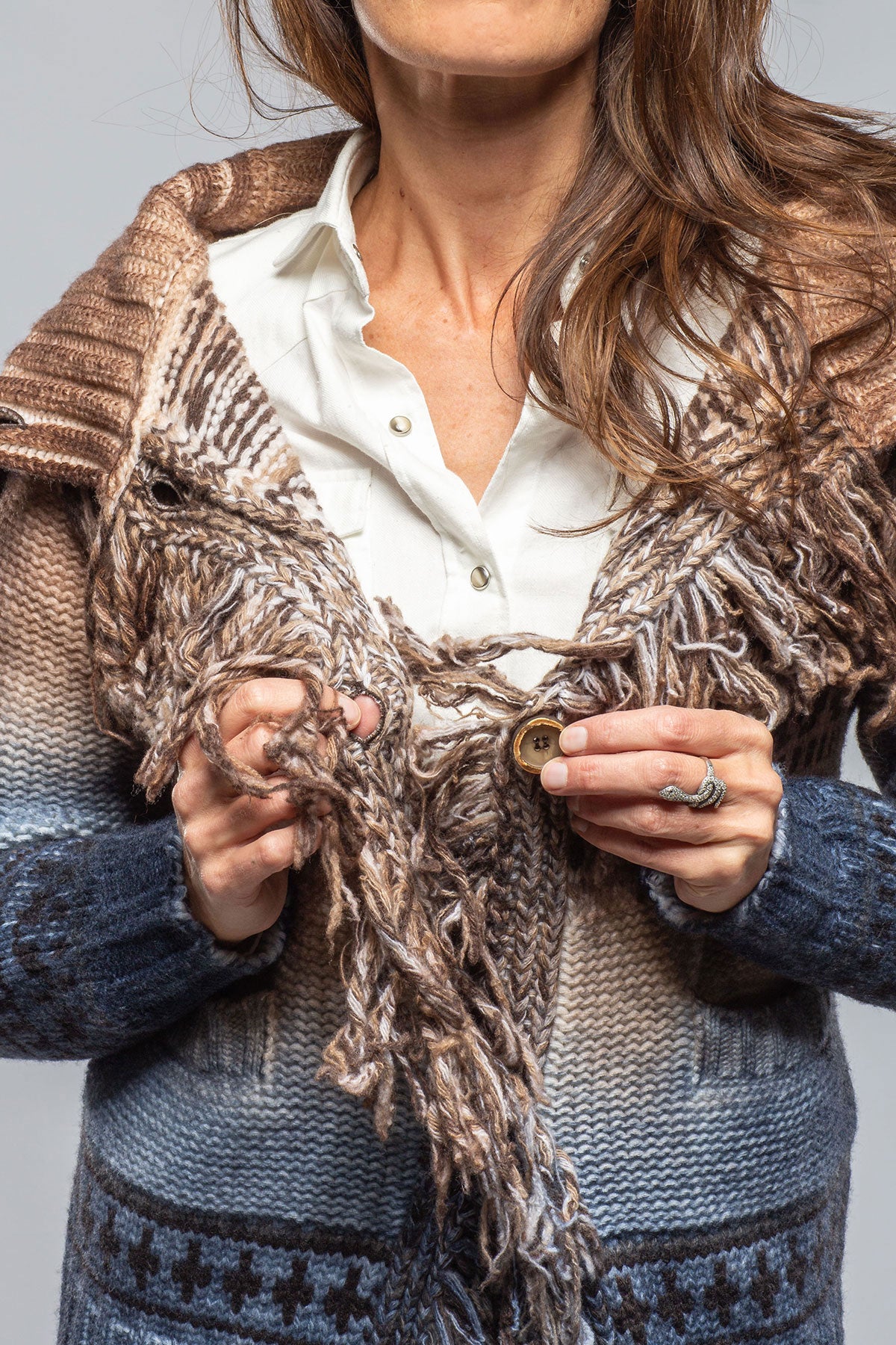 Hellen Alaskan Knit Fringe Sweater | Ladies - Sweaters | Sonia Villa