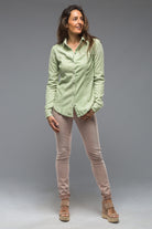 Rosa Suede Western Snap Shirt w/ Embroidered Detail In Cactus | Ladies - Outerwear - Leather | Dune