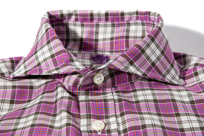 Lacoss Cotton Shirt In Purple and White | Mens - Shirts - Dress | Axels-Is