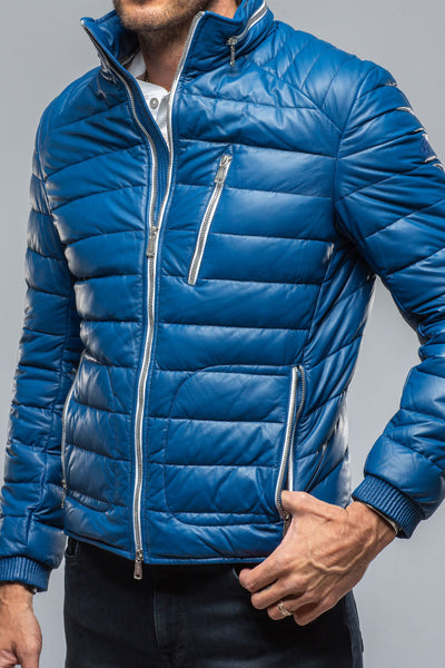 F1 Racer Down Jacket In Blue | Mens - Outerwear - Leather | Heinz Bauer