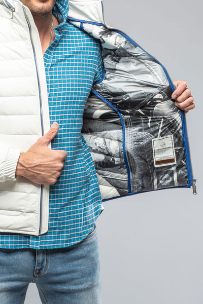 F1 Racer Down Jacket In White | Mens - Outerwear - Leather | Heinz Bauer