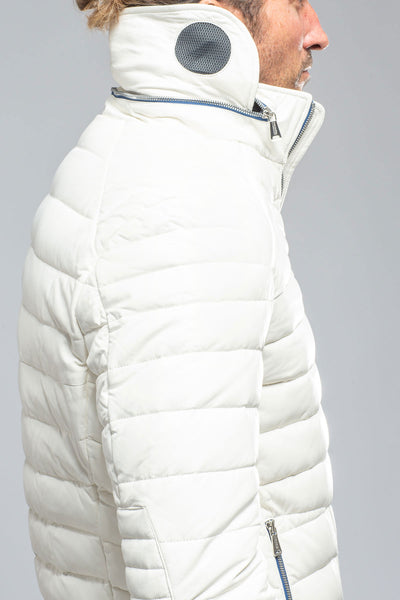 F1 Racer Down Jacket In White | Mens - Outerwear - Leather | Heinz Bauer
