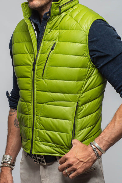 Heinz Bauer Hamilton Leather Vest In Green Mens - Outerwear - Leather