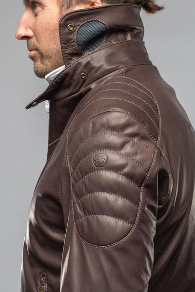 Heinz Bauer Interlagos Moto Jacket In Chocolate Brown Mens - Outerwear - Leather