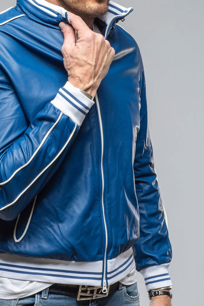 LS Race Jacket In Royal Blue | Mens - Outerwear - Leather | Heinz Bauer