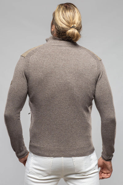 Luge Racer Sweater Jacket In Gold Sand | Mens - Outerwear - Leather | Heinz Bauer