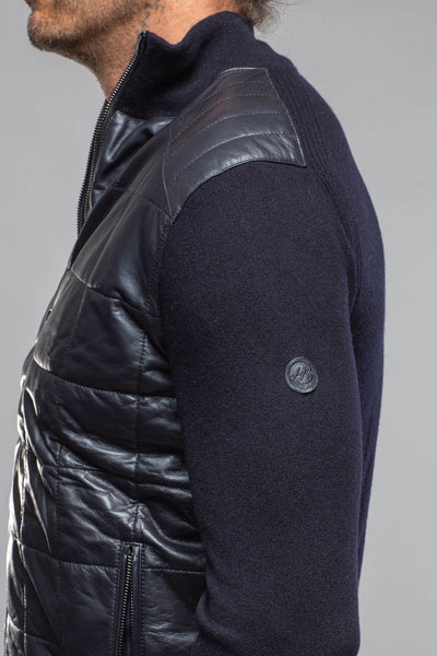 Heinz Bauer Luge Racer Sweater Jacket In Navy Mens - Outerwear - Leather