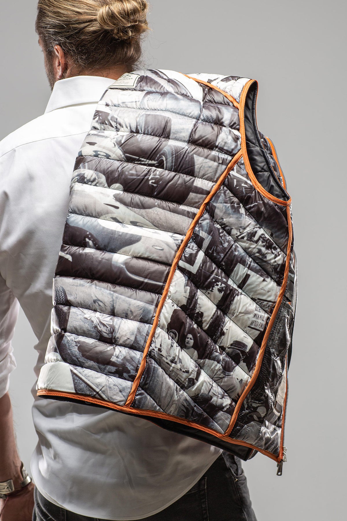 Heinz Bauer Saxan Leather Vest In Navy Mens - Outerwear - Leather