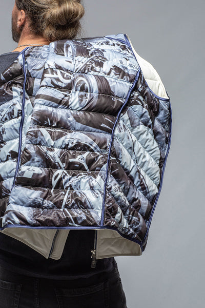Heinz Bauer Saxan Leather Vest In Off White Mens - Outerwear - Leather