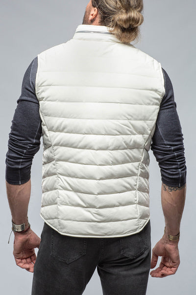 Heinz Bauer Saxan Leather Vest In Off White Mens - Outerwear - Leather