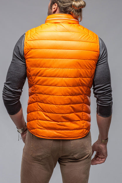 Heinz Bauer Saxan Leather Vest In Orange Mens - Outerwear - Leather