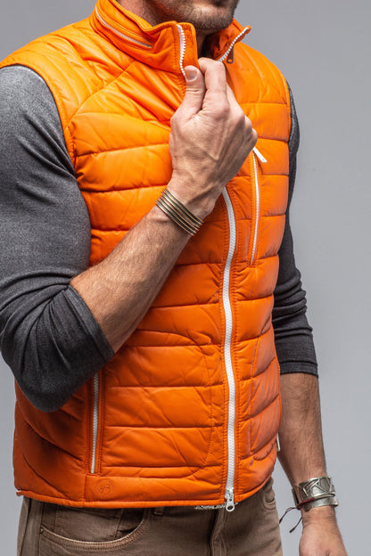 Heinz Bauer Saxan Leather Vest In Orange Mens - Outerwear - Leather