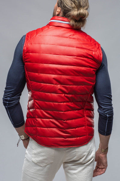 Heinz Bauer Saxan Leather Vest In Red Mens - Outerwear - Leather
