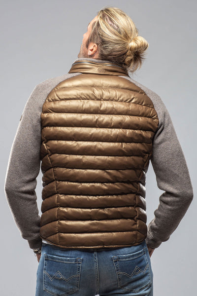 Sepang Sweater Jacket In Copper and Grey | Mens - Outerwear - Leather | Heinz Bauer