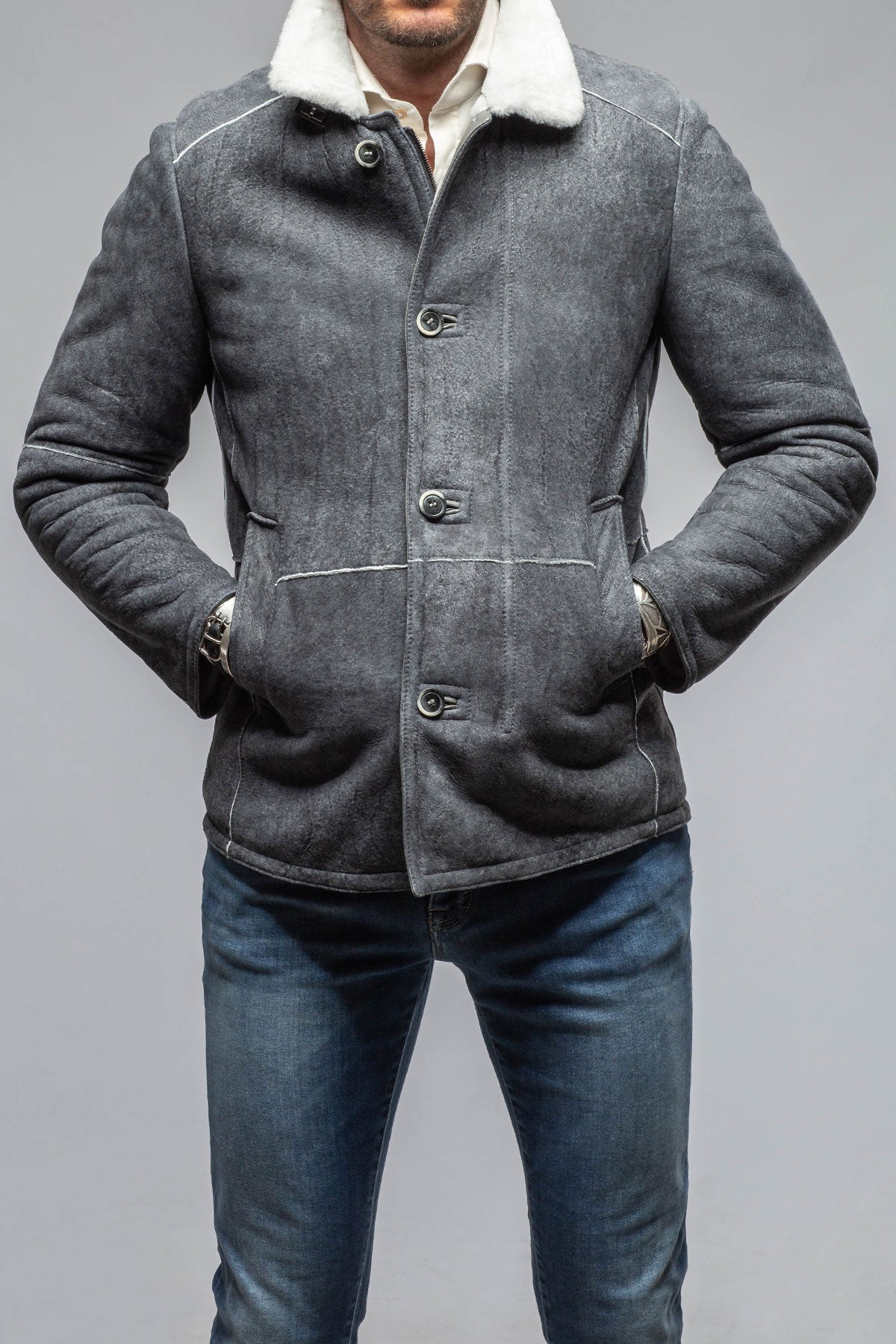 Denali Shearling In Grey | Samples - Mens - Outerwear - Shearling | DiBello