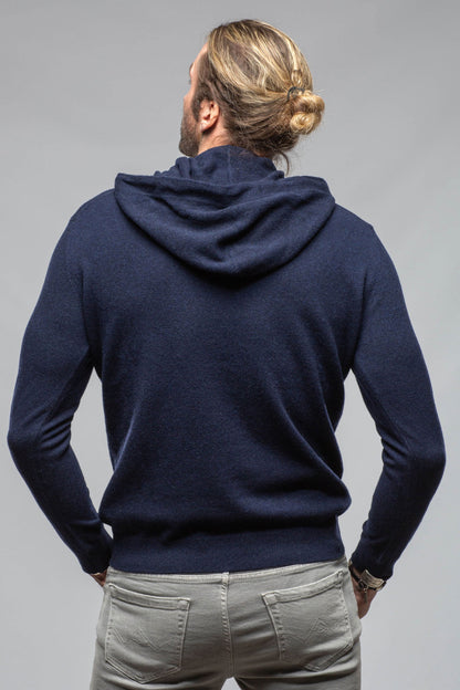 Florio II Cashmere Hoodie In Navy | Mens - Sweaters | Stile Latino