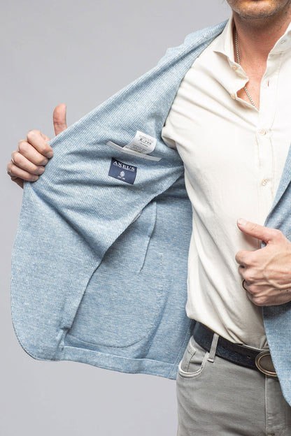 Giorgio Unconstructed Blazer In Denim Melange