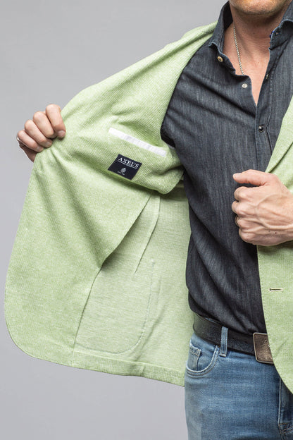 Giorgio Unconstructed Blazer In Pistachio Melange