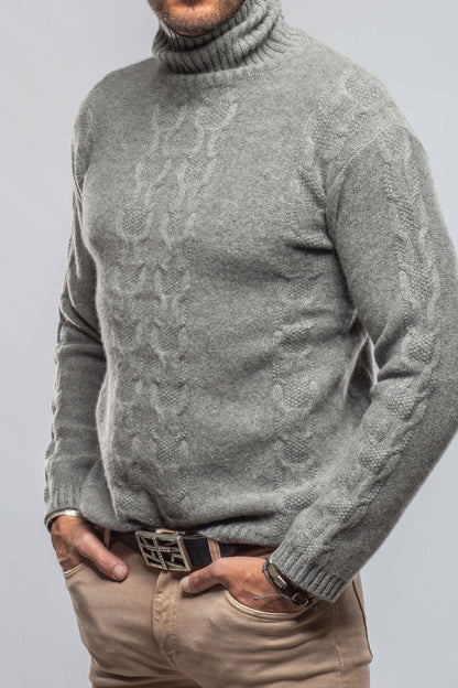 Thomas Cashmere Cable Sweater In Grey