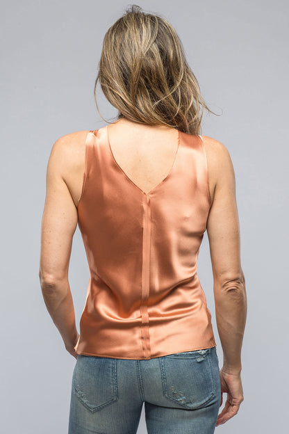Salamanca Raw Center Hem Top In Terracotta