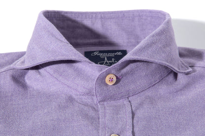 Stanovoy Solid Brushed Cotton Shirt In Purple | Mens - Shirts - Dress | Giannetto Portofino
