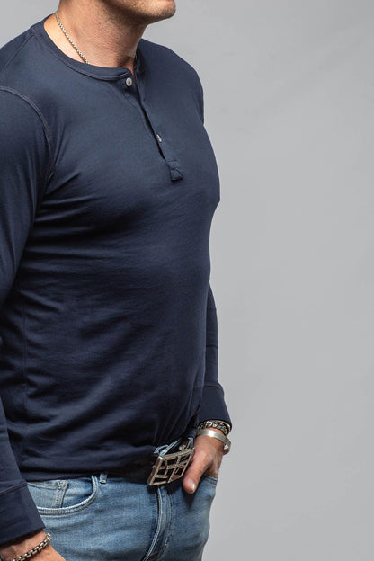 Coronado Cotton LS Henley In True Navy