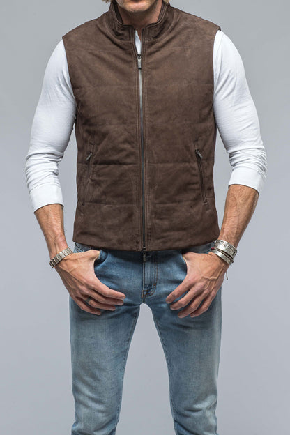 Rye Suede Vest In Chocolate