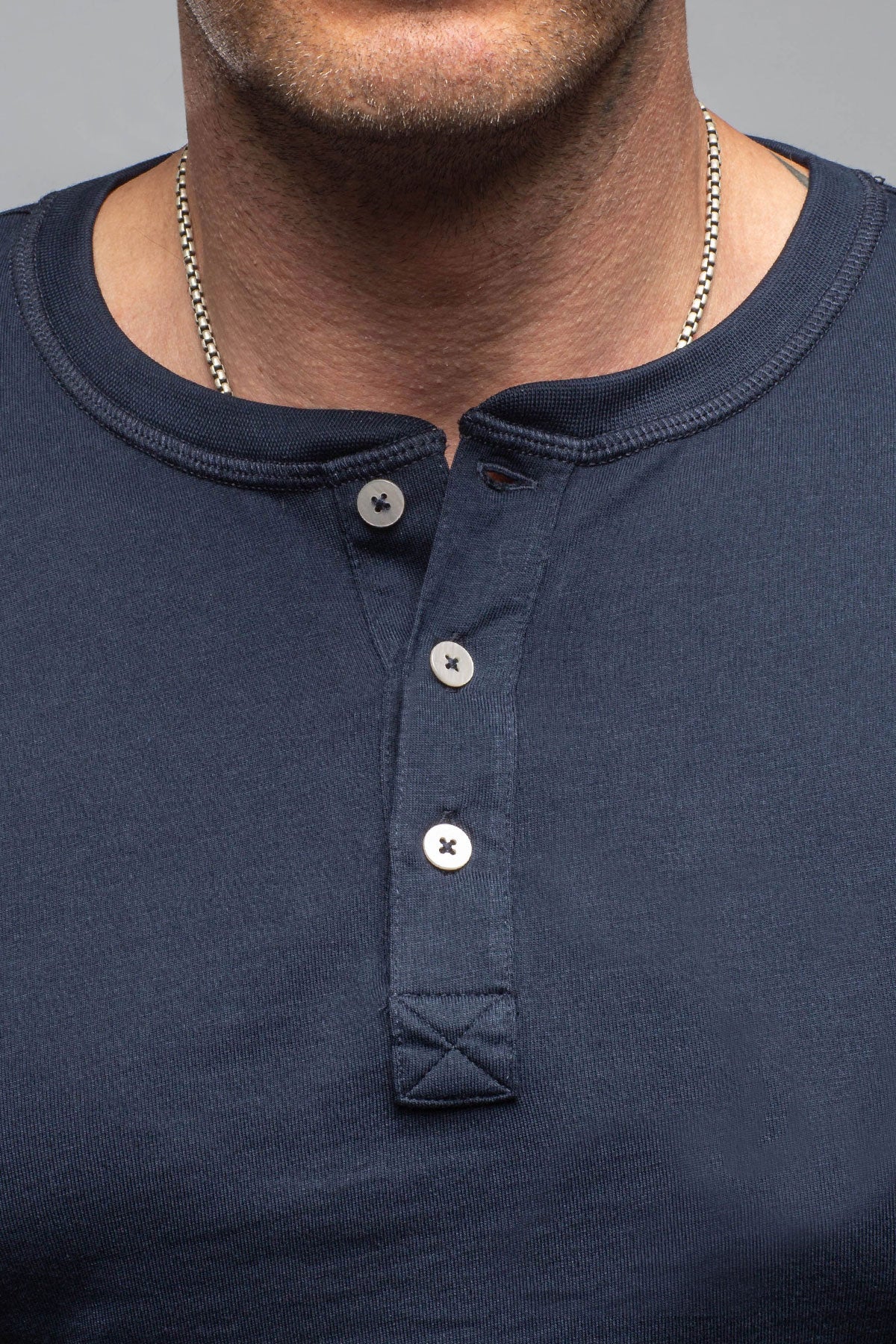 Coronado Cotton LS Henley In True Navy