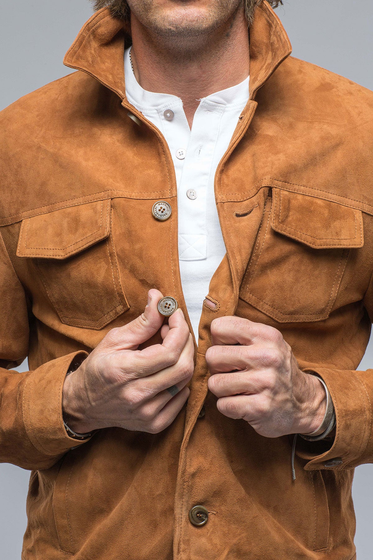 River Suede Trucker Jacket | Mens - Outerwear - Leather | Baldassari