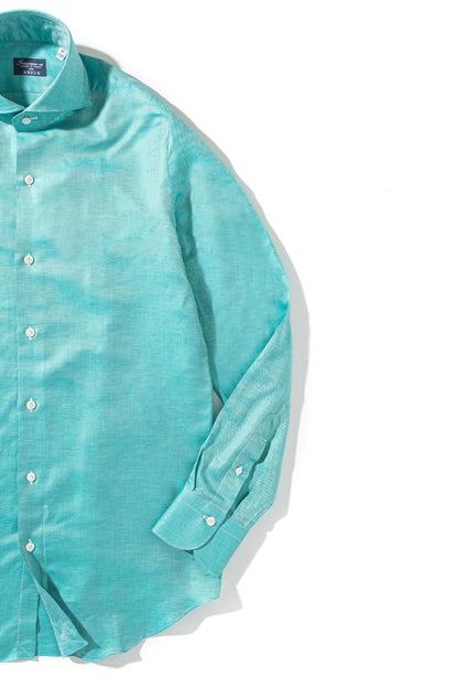 Astral Cotton Twill Shirt In Green | Mens - Shirts - Dress | Finamore Napoli