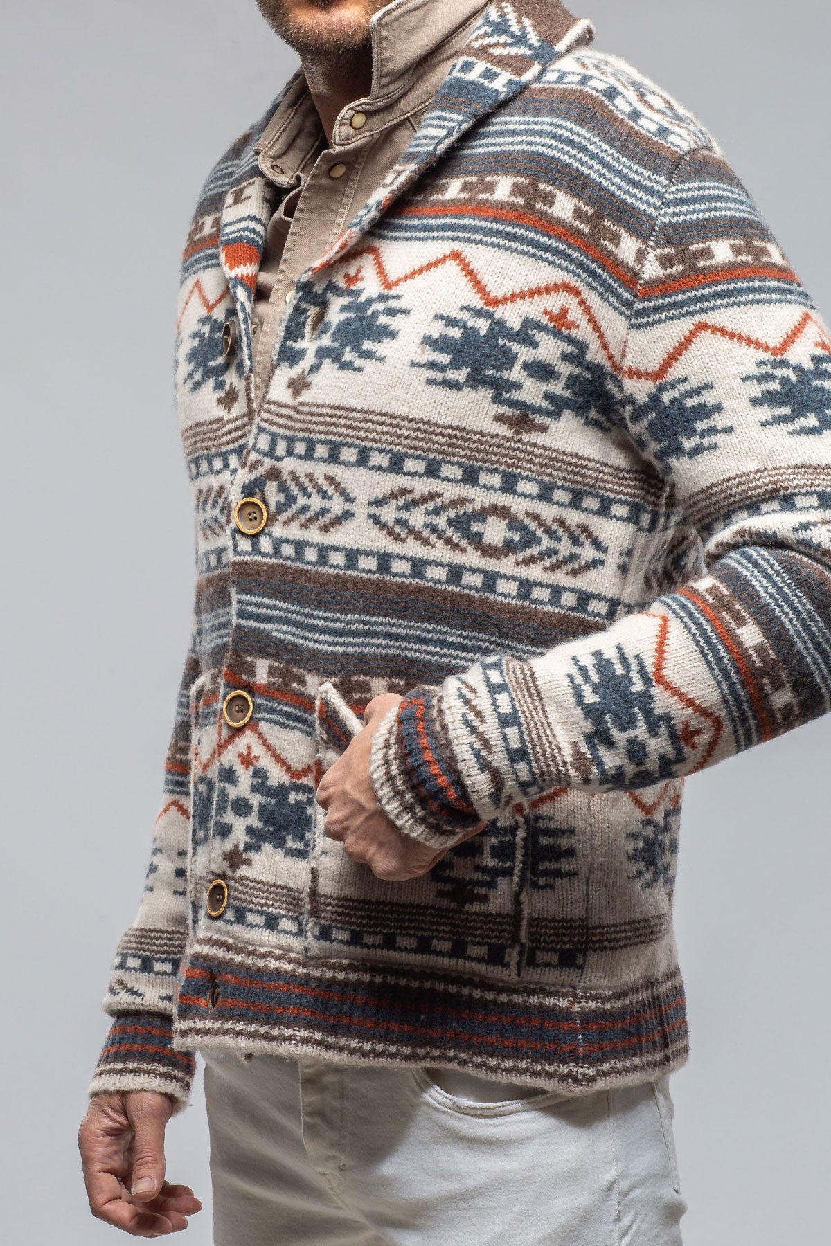 Jekyll Navajo Shawl Jacket In Natural | Mens - Sweaters | Dune