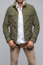 Leland Linen Trucker In Army | Mens - Outerwear - Overshirts | Teleria Zed