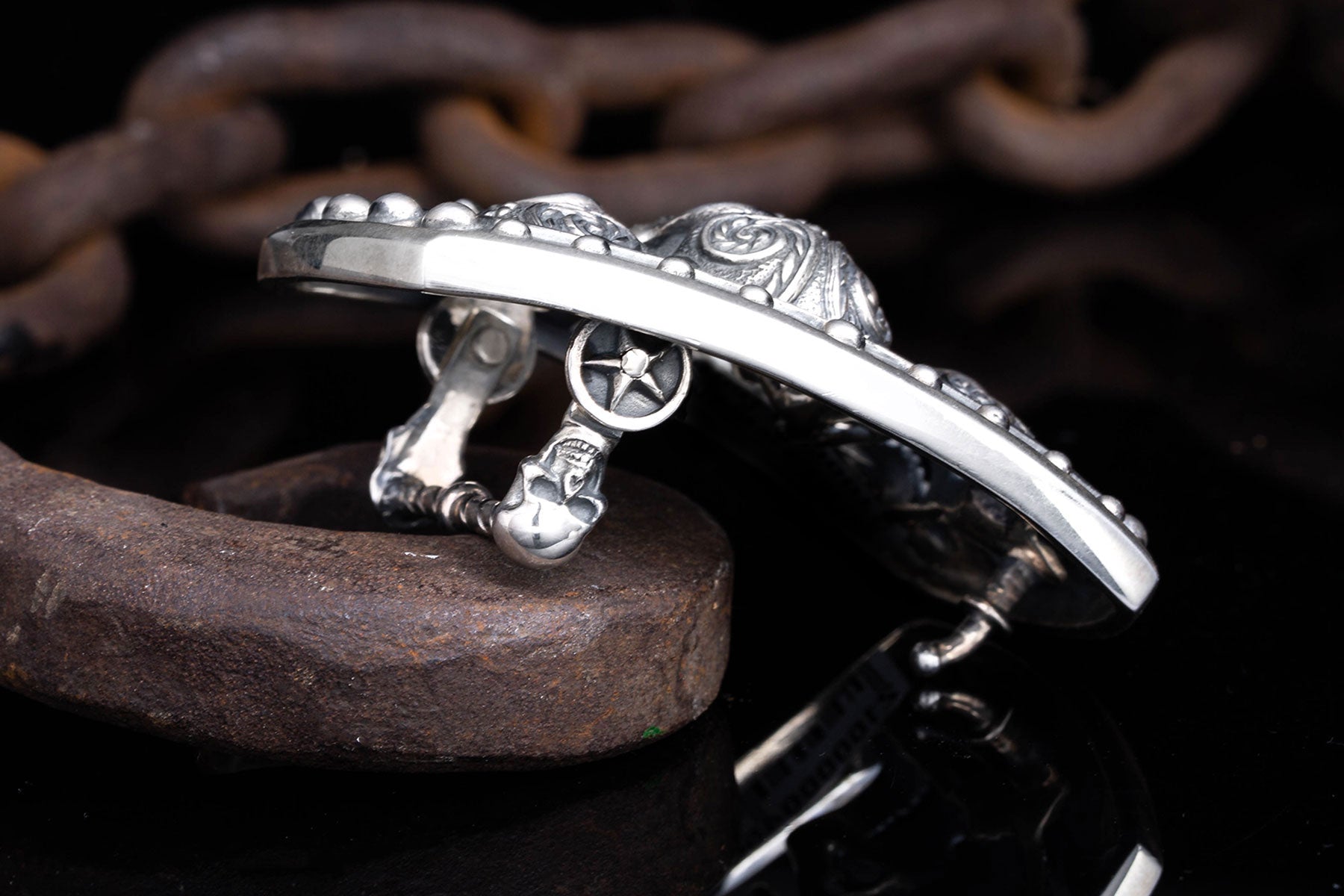 Jeff Deegan AO Triple Sugar Skull Belts And Buckles - Trophy