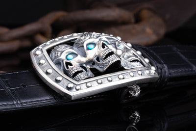 Jeff Deegan AO Triple Sugar Skull Belts And Buckles - Trophy