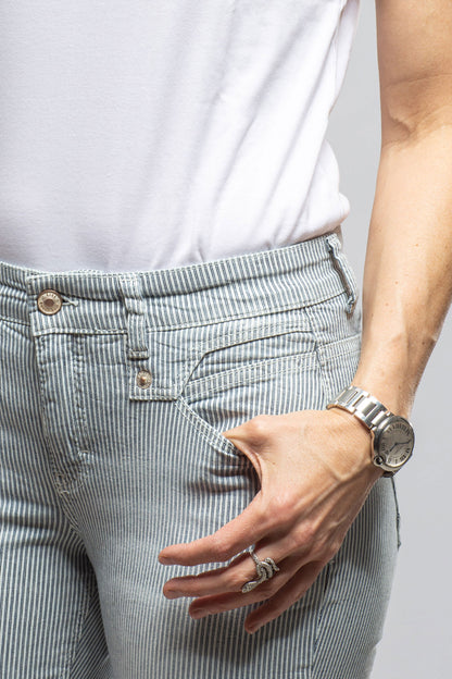 MAC Rich Slim In Cool River Blue Striped