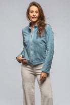 Parigi Suede Jacket In Light Blue | Ladies - Outerwear - Leather | Axels