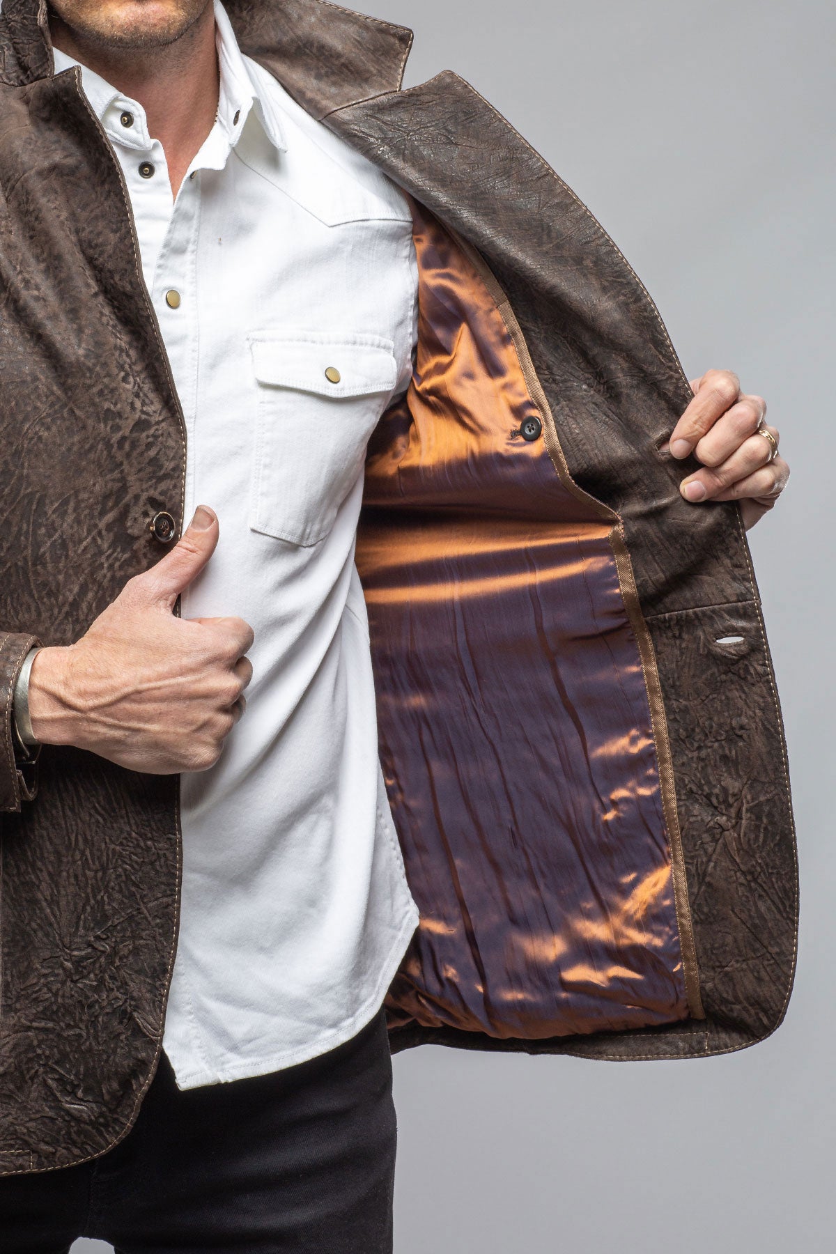 Elliot Blazer In Dark Chocolate | Samples - Mens - Outerwear - Leather | Gimo's