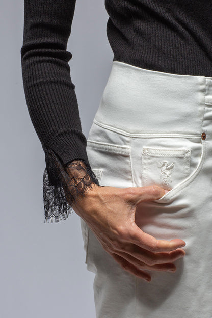 Cara Wide Leg Cotton Pant In Off White