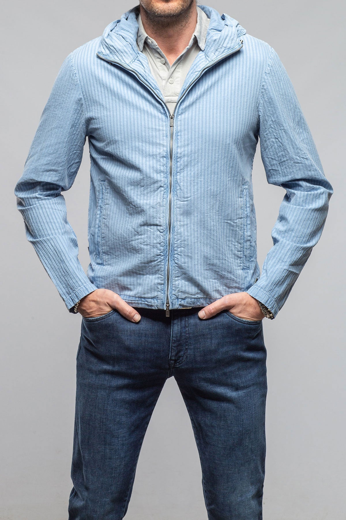 Pitcairn Light Jacket In Ashley Blue | Mens - Outerwear - Lightweight | Keeling