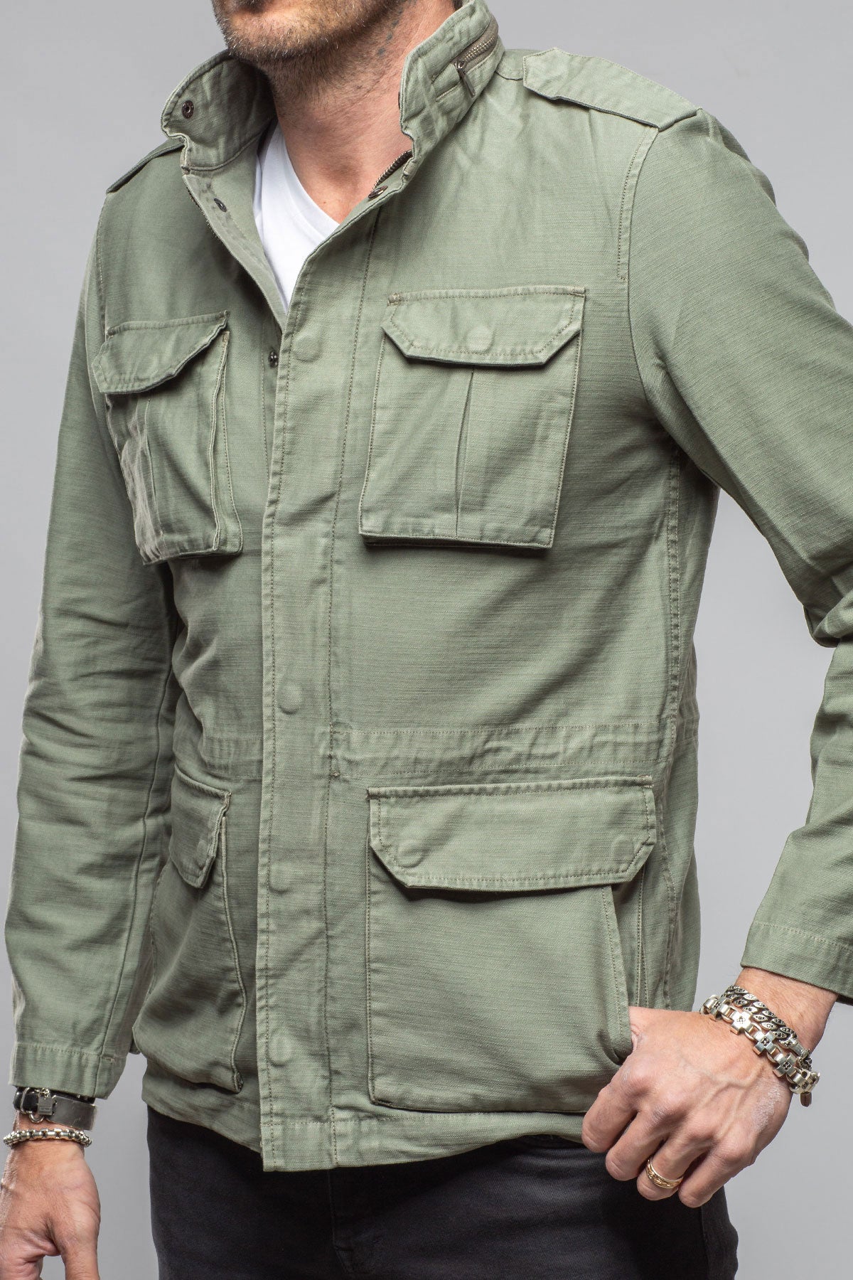 Savu Linen Jacket In Desert Sage | Mens - Outerwear - Lightweight | Keeling